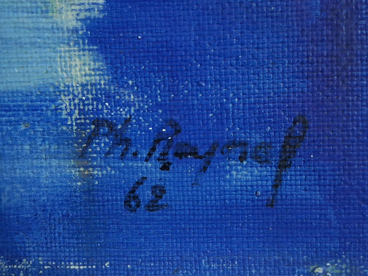 Philippe RAYNAL (né en 1936) huile sur panneau marine port 1962-photo-7