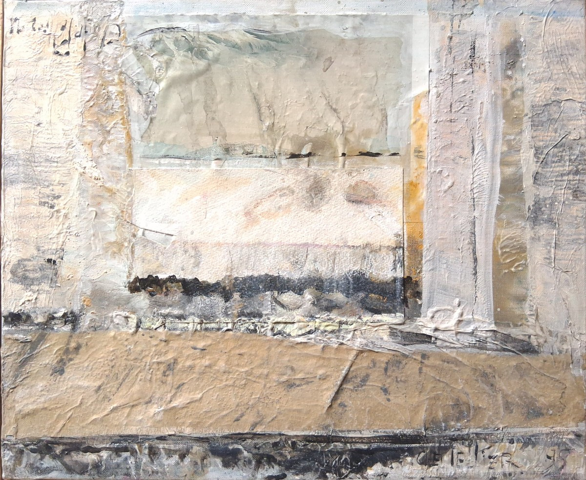 Claude Pellier (born In 1932) Abstract Composition Acrylic And Collages On Canvas-photo-2