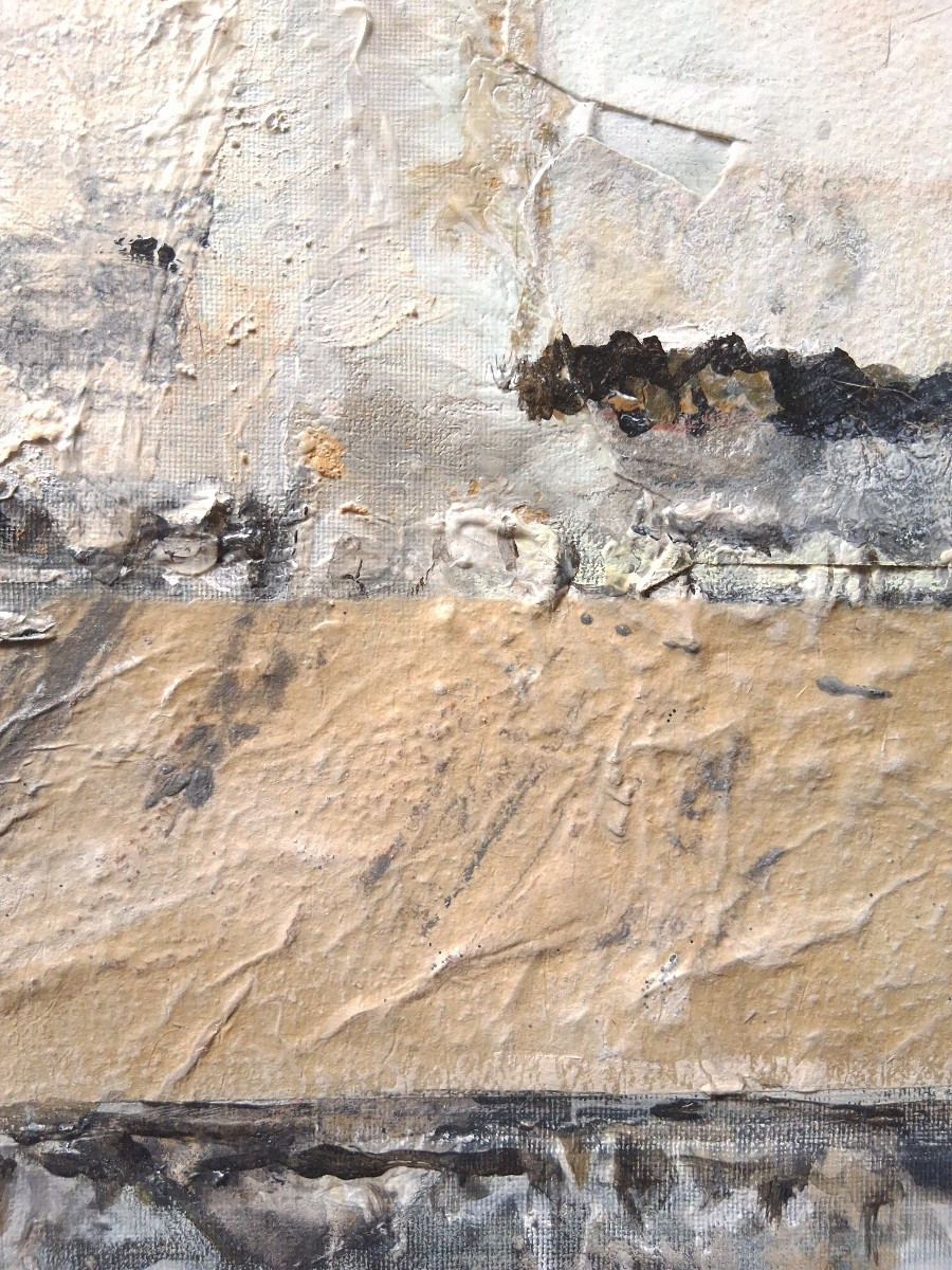 Claude Pellier (born In 1932) Abstract Composition Acrylic And Collages On Canvas-photo-2