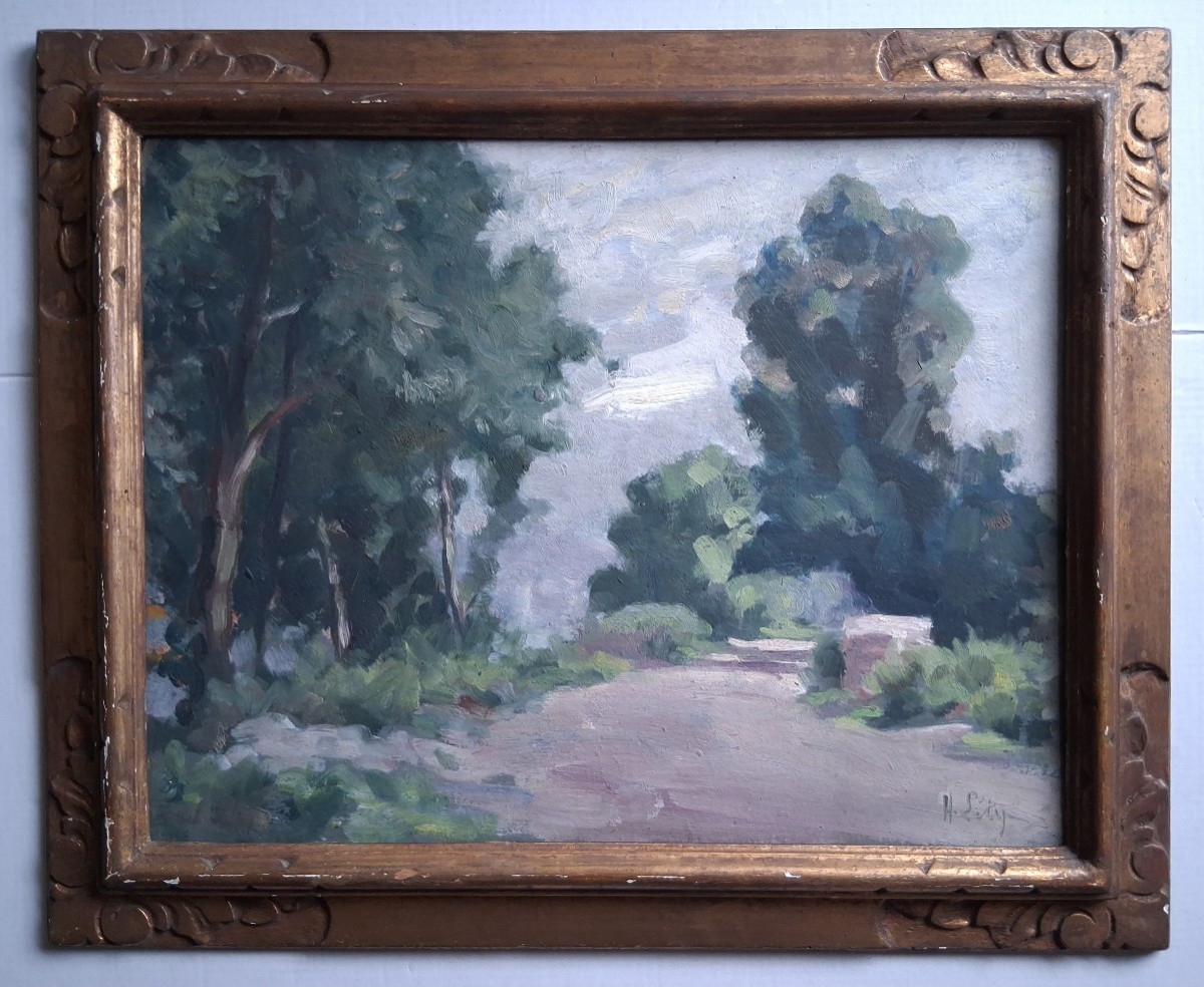 Hippolyte Lety (1878-1959) Landscape - Banks Of The Rhône In Vienne - Oil On Panel 1931