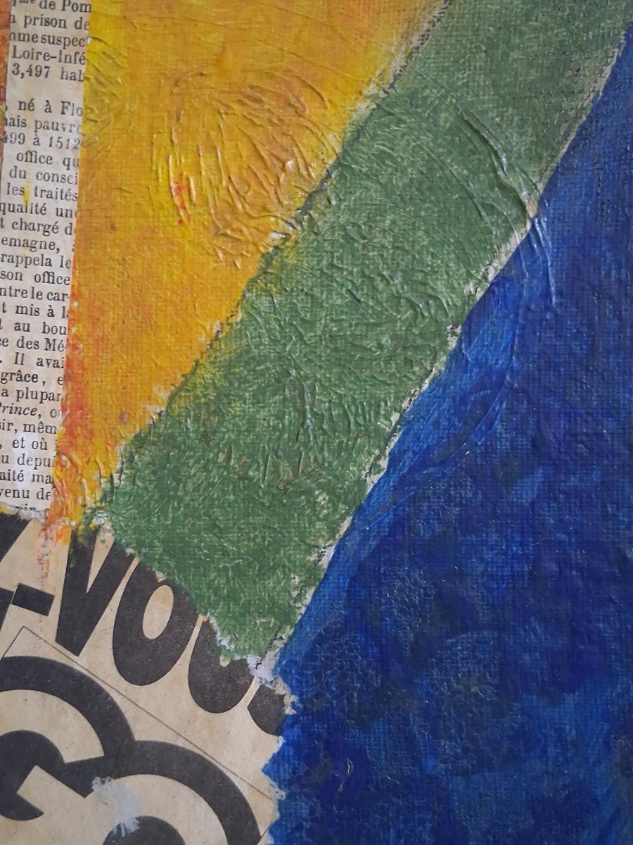 Greta SAUER (1909-2000) composition abstraite technique mixte-photo-4
