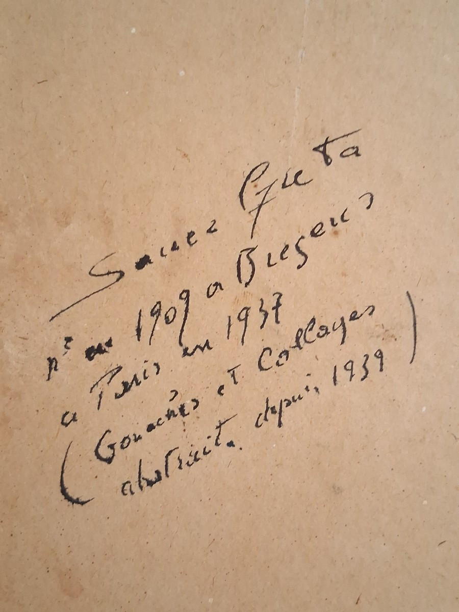 Greta SAUER (1909-2000) composition abstraite technique mixte-photo-5