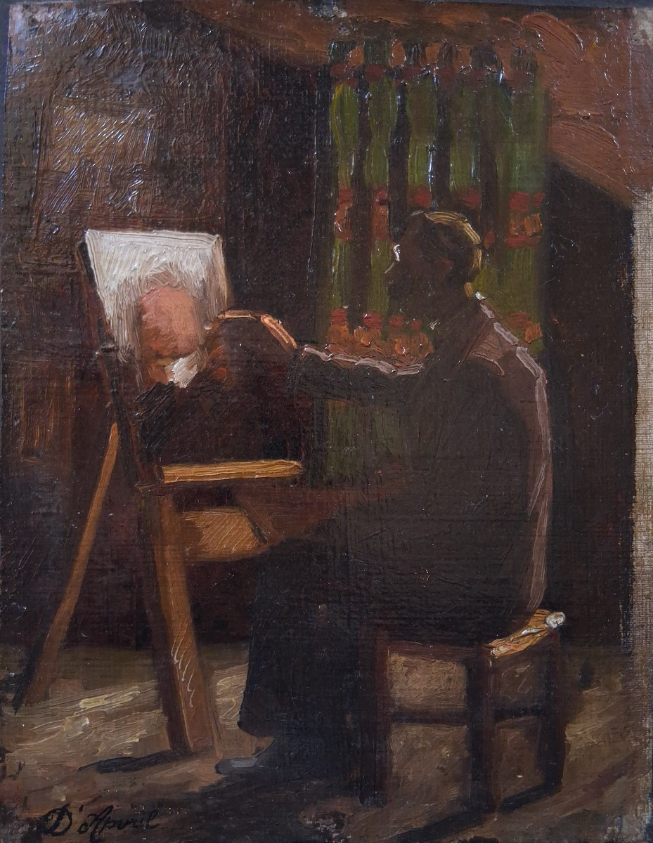 Edouard d'Apvril (1843-1928) Self-portrait Oil On Canvas-photo-2