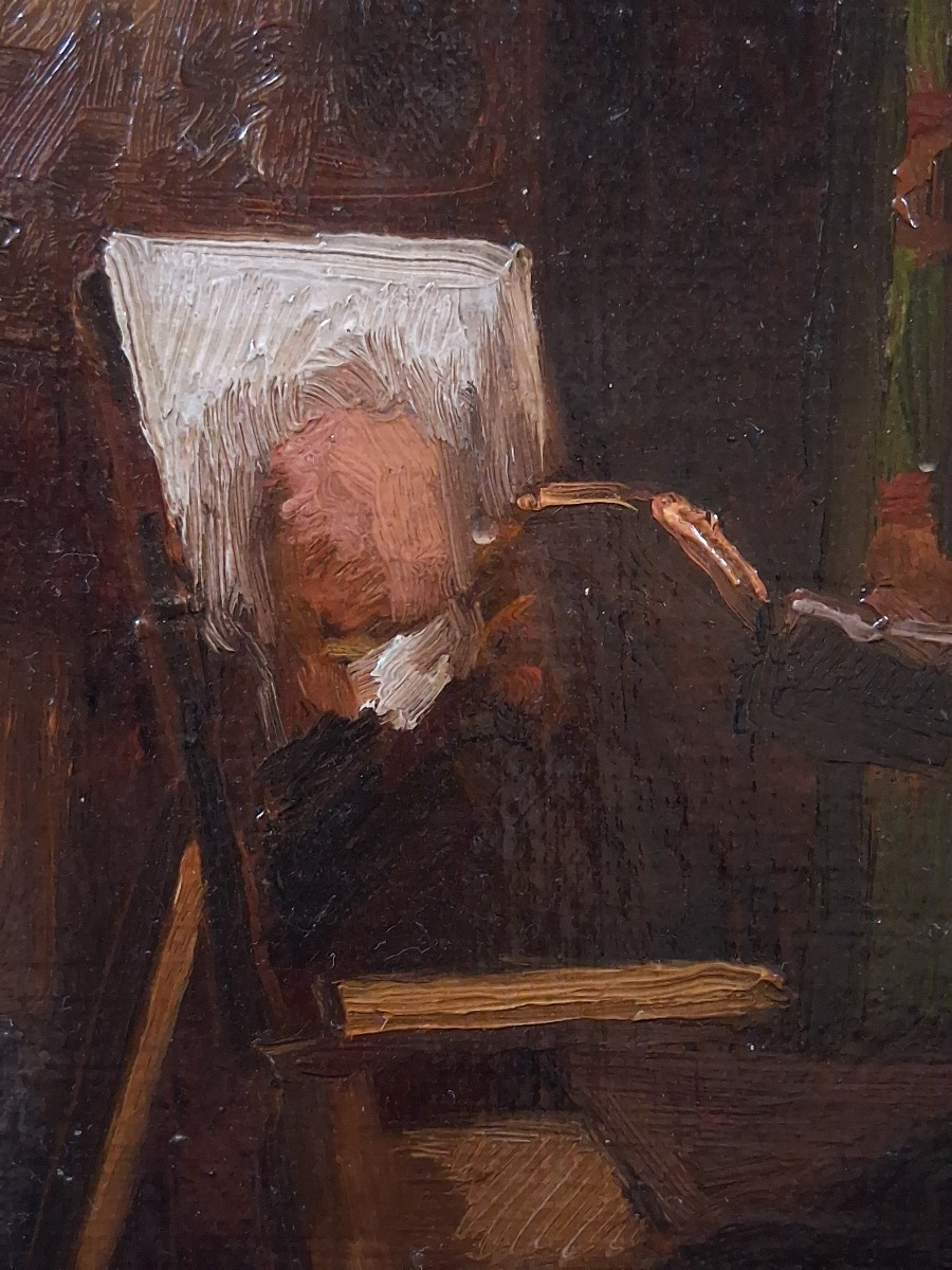 Edouard d'Apvril (1843-1928) Self-portrait Oil On Canvas-photo-1