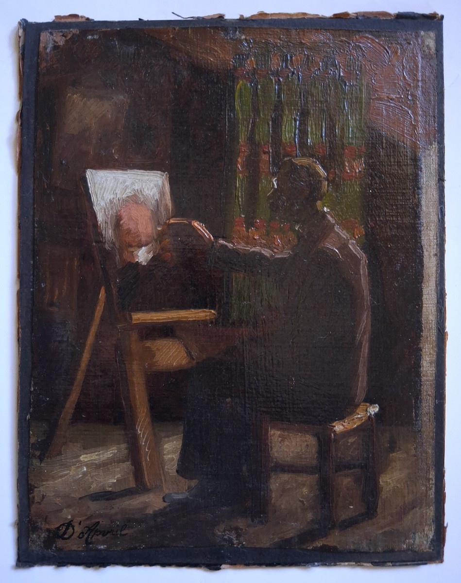 Edouard d'Apvril (1843-1928) Self-portrait Oil On Canvas-photo-6