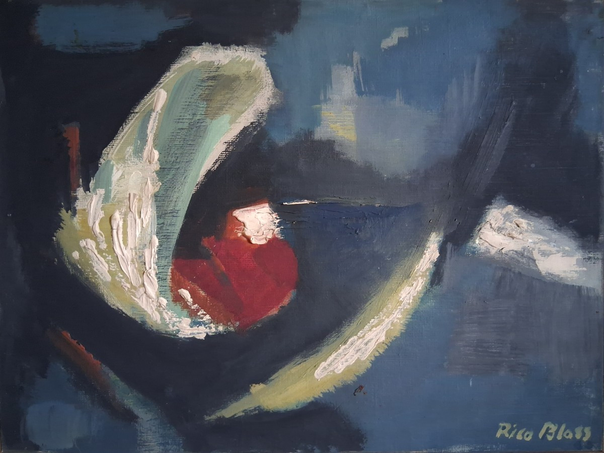 Rico Blass (1908-2002) Abstract Composition Oil On Panel-photo-2