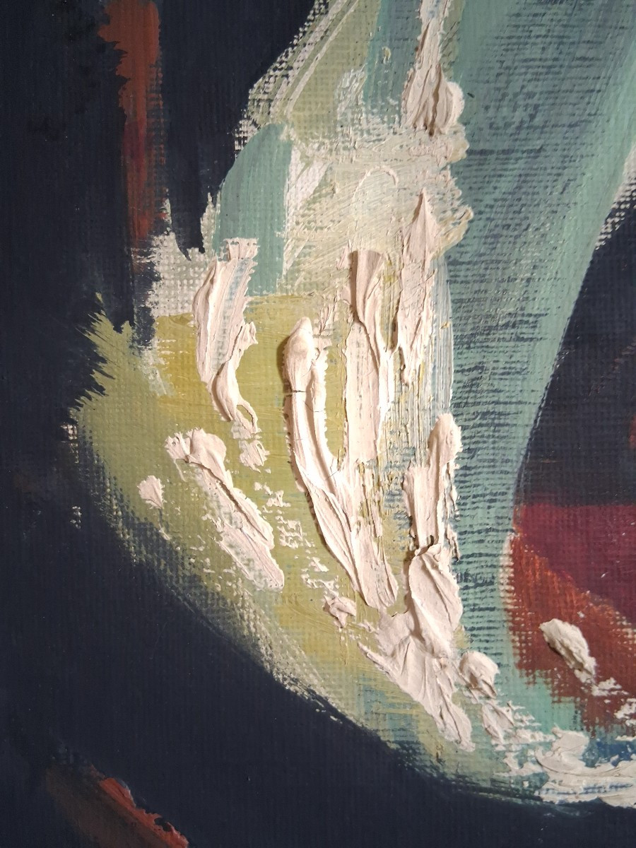 Rico Blass (1908-2002) Abstract Composition Oil On Panel-photo-1