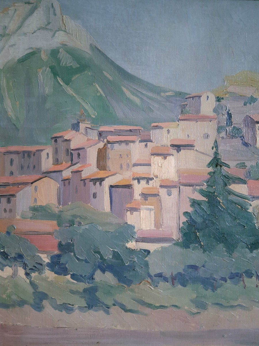 Joseph Charlotte ROUSSEAU (1890-1980) La Garde Toulon paysage provençal huile sur toile -photo-3
