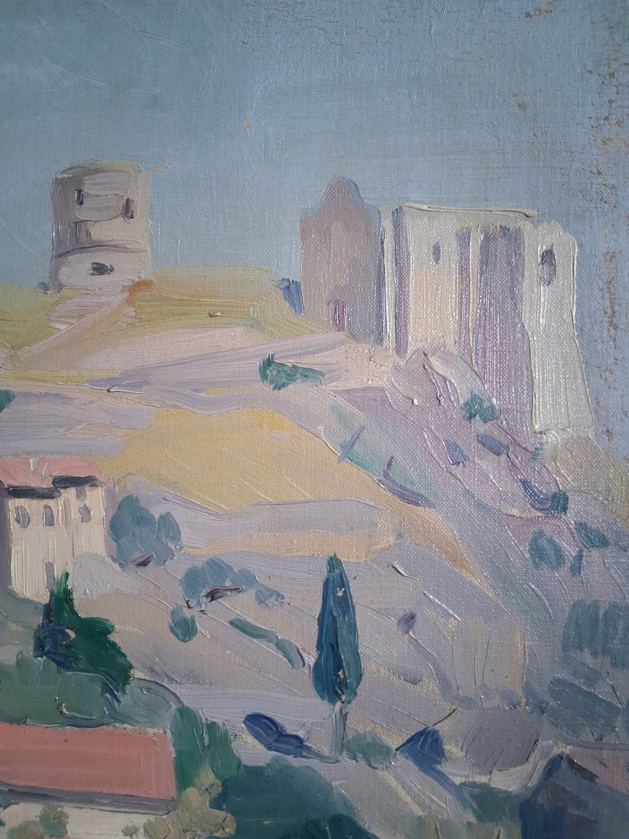 Joseph Charlotte ROUSSEAU (1890-1980) La Garde Toulon paysage provençal huile sur toile -photo-5