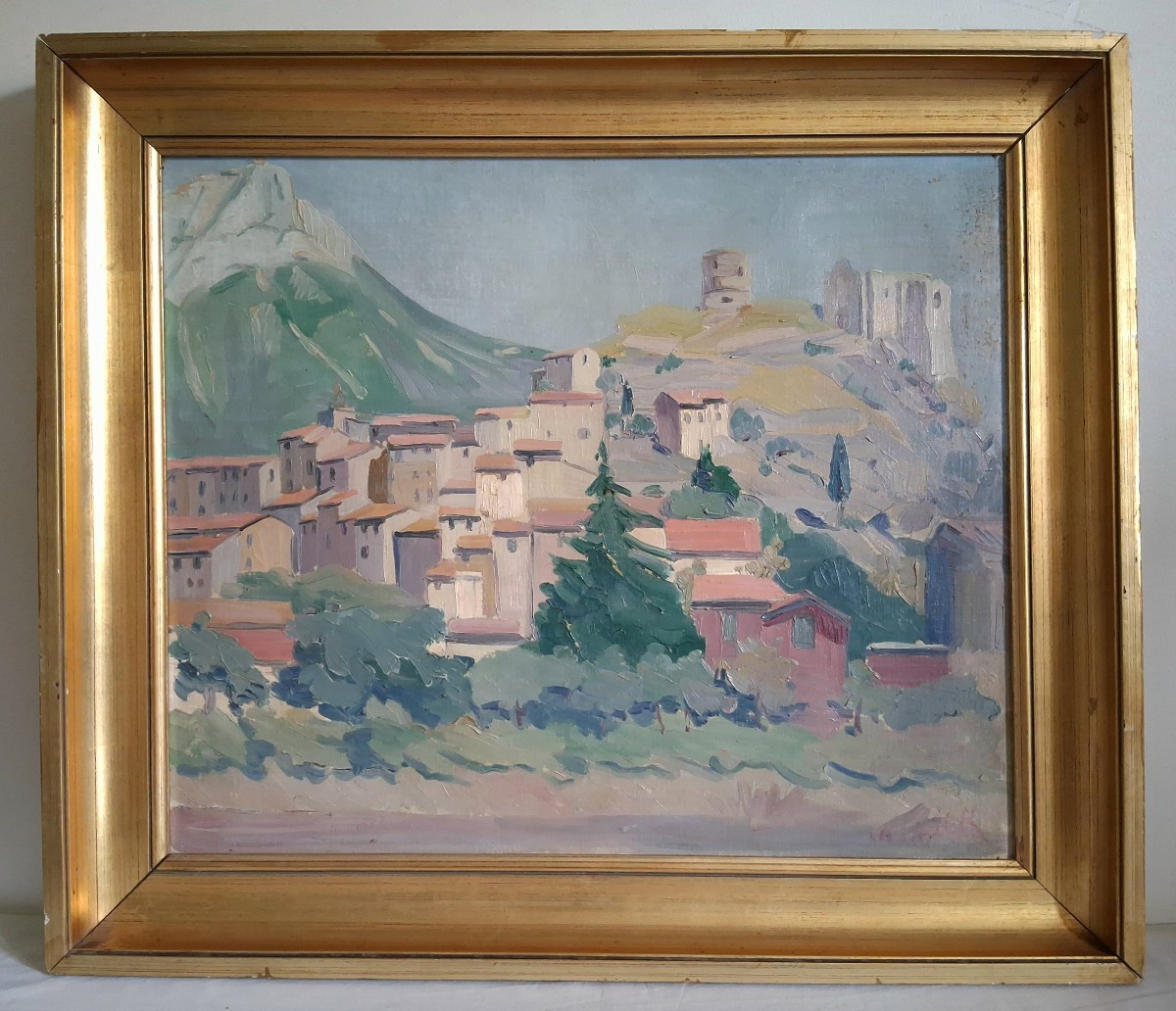Joseph Charlotte ROUSSEAU (1890-1980) La Garde Toulon paysage provençal huile sur toile 