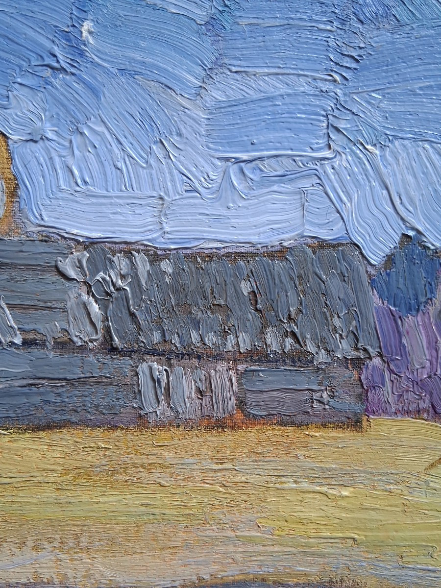 Kim Britov (1925-2010) Landscape Oil On Panel Russian School-photo-2