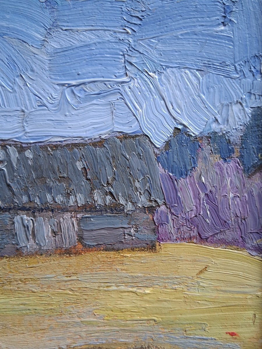 Kim Britov (1925-2010) Landscape Oil On Panel Russian School-photo-3
