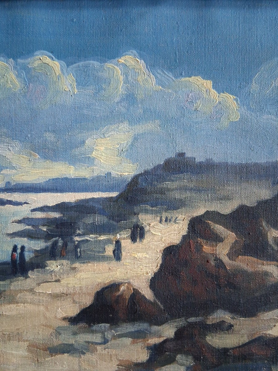 Painting Oil On Canvas, Breton Landscape, Seaside-photo-4