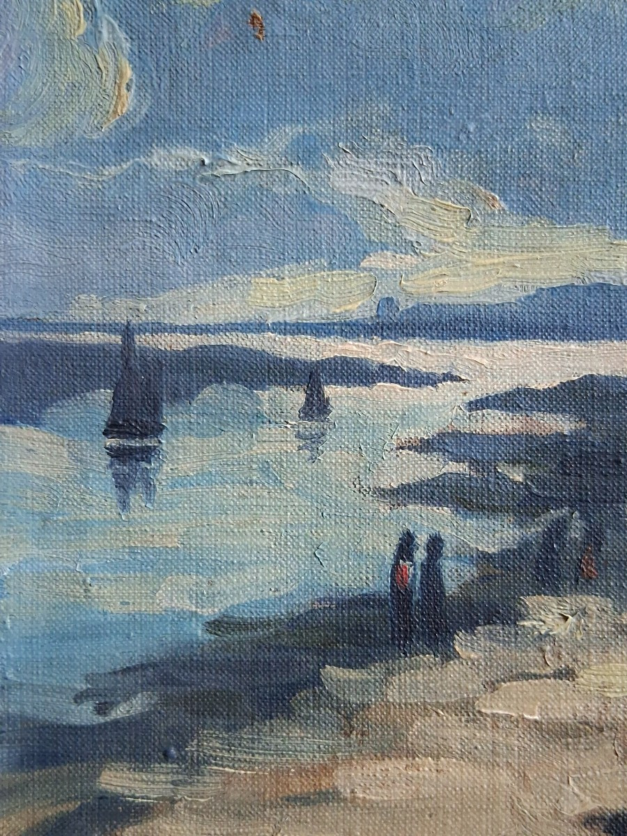 Painting Oil On Canvas, Breton Landscape, Seaside-photo-2