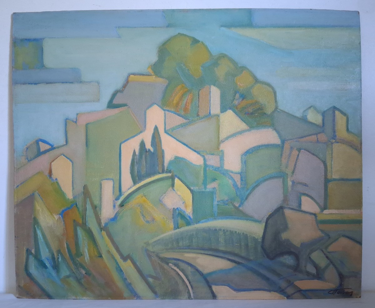 Henri Herbaut (1890-1971) Provençal Landscape, Oil On Panel 1966-photo-2