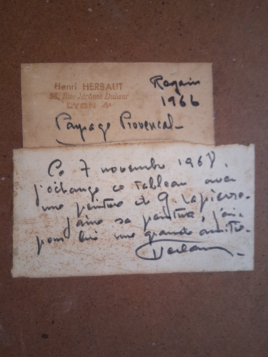 Henri Herbaut (1890-1971) Provençal Landscape, Oil On Panel 1966-photo-8