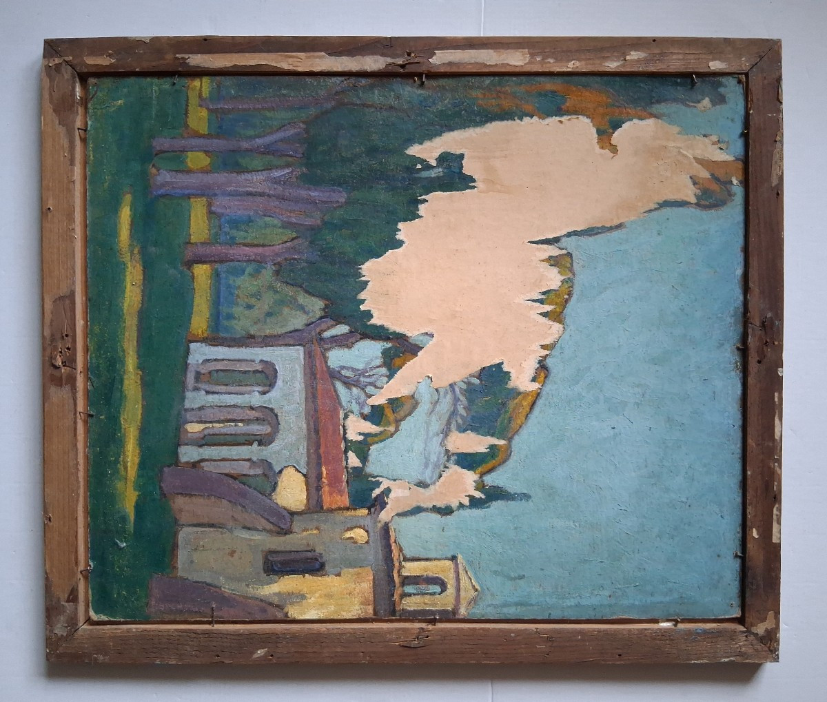 Jean FERNAND-TROCHAIN (1879-1969) Vaches s'abreuvant à la rivière huile sur panneau-photo-7