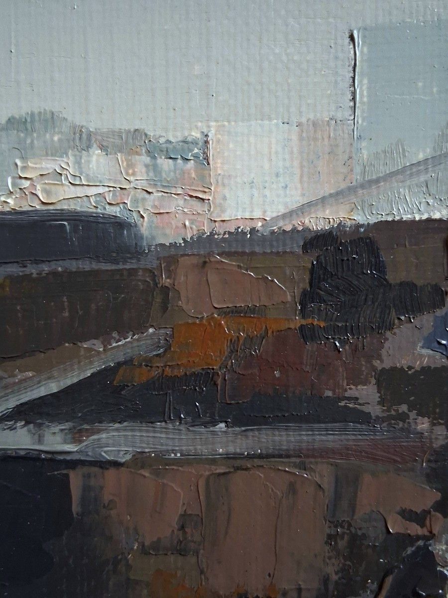 André Gambut (1932-2024) Oil On Canvas View Of Montceau-les-mines-photo-3