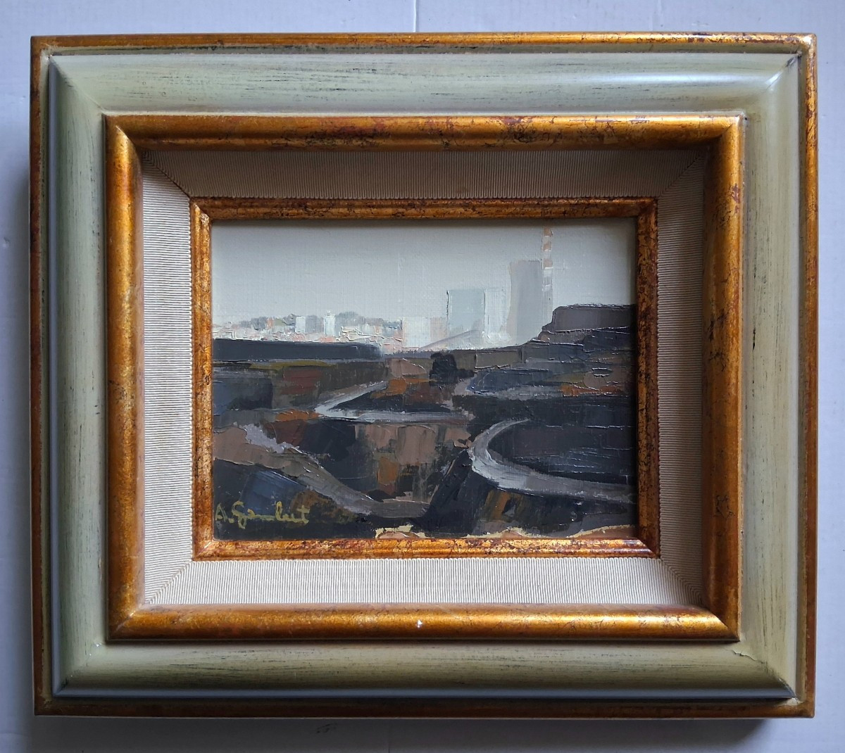 André Gambut (1932-2024) Oil On Canvas View Of Montceau-les-mines