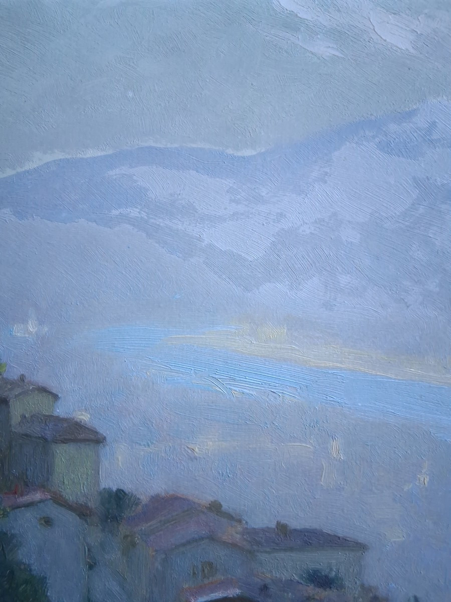 Hippolyte LETY (1878-1959) La vallée du Rhône Le Pilat Brume matinale huile sur panneau 1947-photo-4