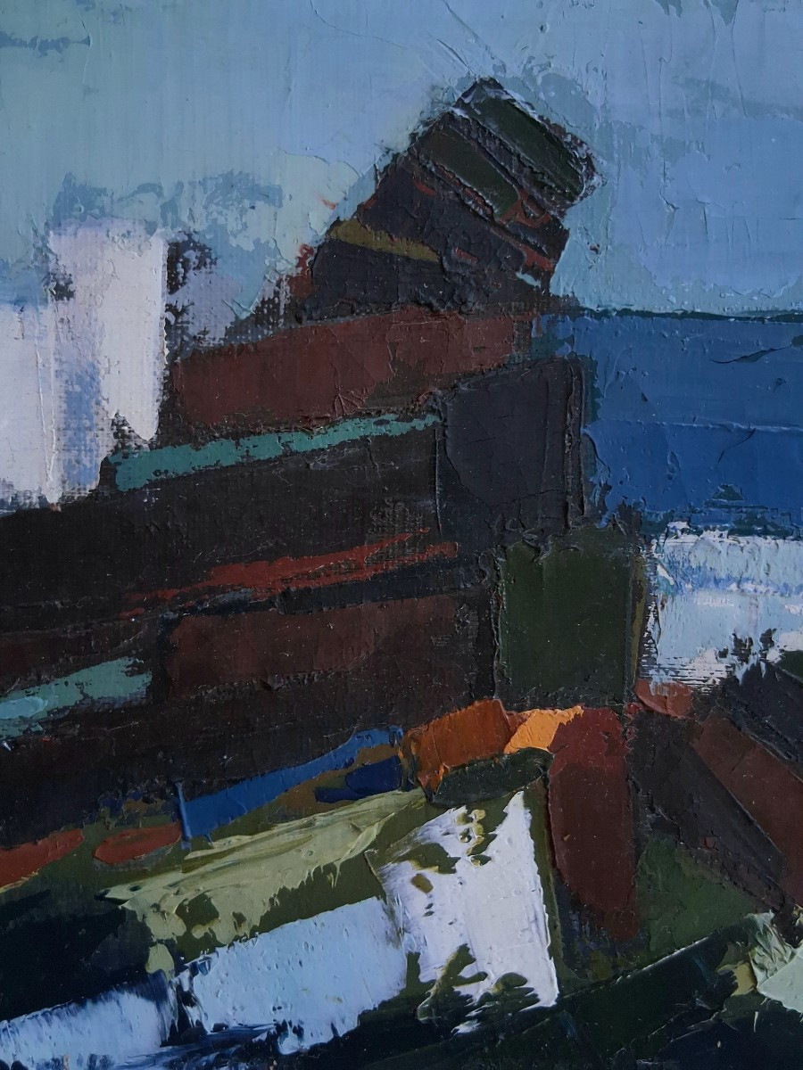 Michel DUFOUR huile sur toile composition abstraite-photo-4