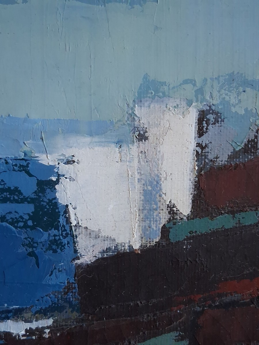 Michel DUFOUR huile sur toile composition abstraite-photo-2