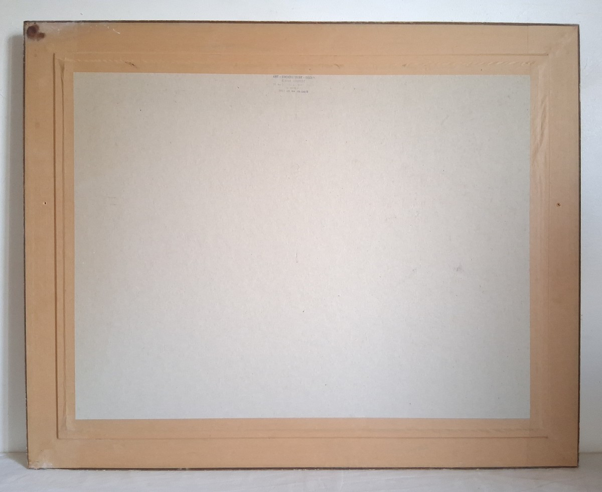 Huile sur panneau girafes dans la savane africaine (signé)-photo-8