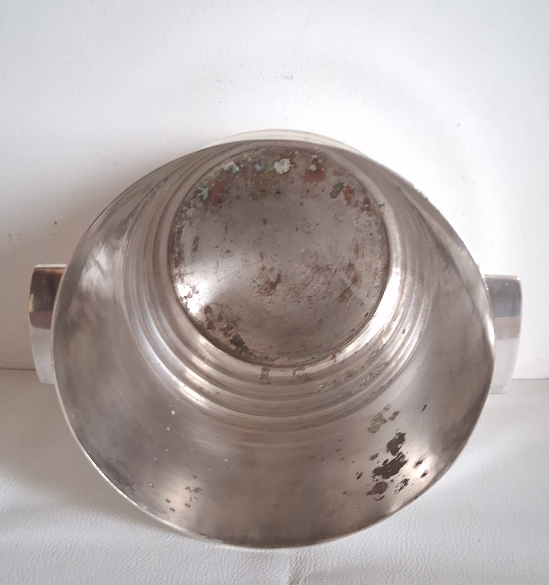 Seau à champagne en métal argenté 1930 Art déco-photo-3