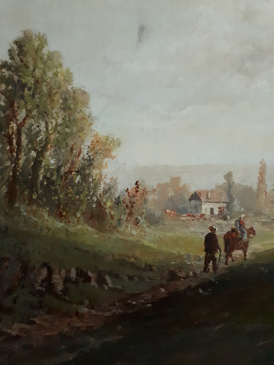 Georges Ricard-cordingley (1873-1939) Oil On Canvas Animated Landscape-photo-3