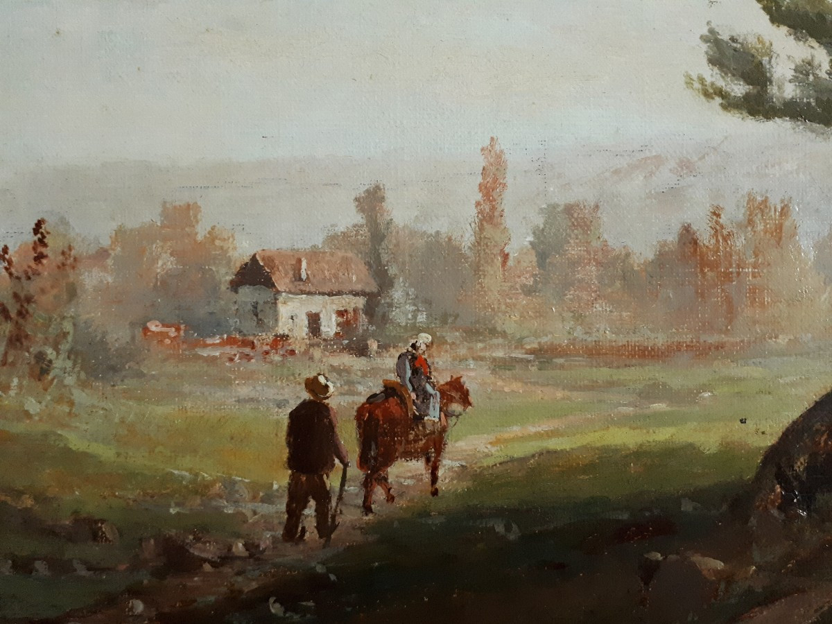 Georges Ricard-cordingley (1873-1939) Oil On Canvas Animated Landscape-photo-2