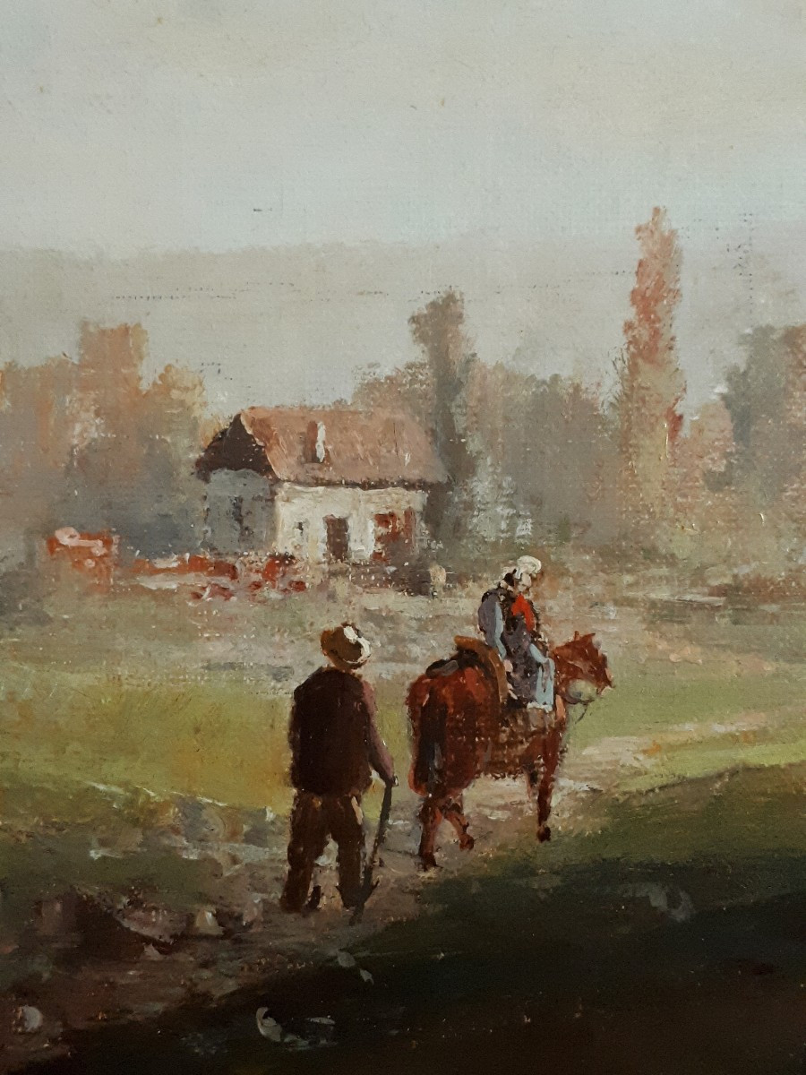 Georges Ricard-cordingley (1873-1939) Oil On Canvas Animated Landscape-photo-3