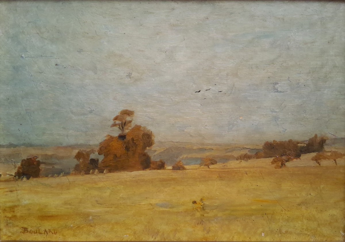 Emile BOULARD (1863-1943) huile sur bois paysage-photo-2