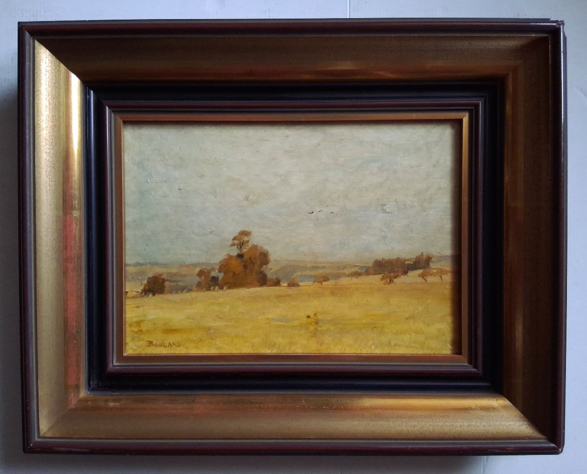 Emile BOULARD (1863-1943) huile sur bois paysage