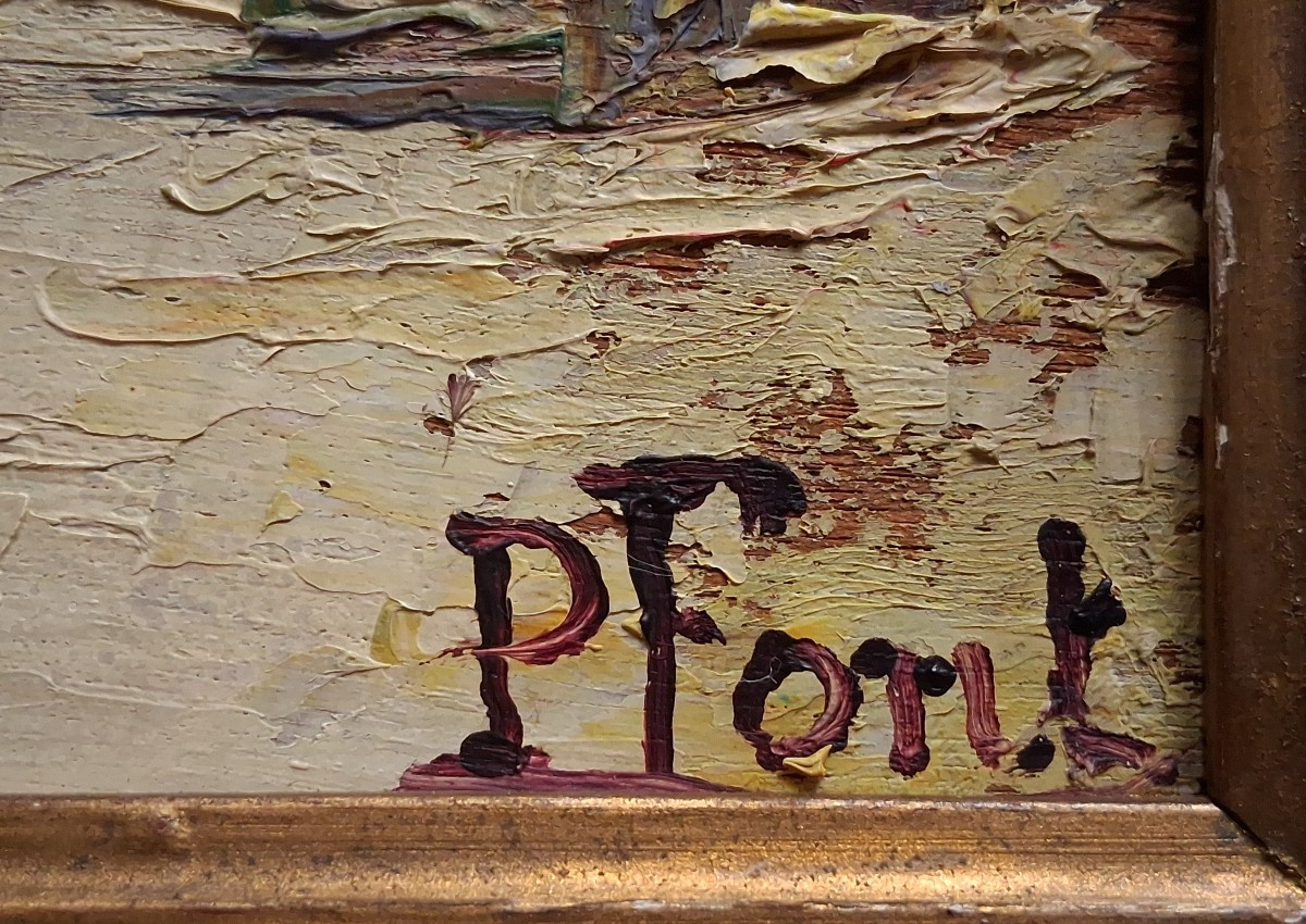 Paula FONT (1882-1967) huile sur bois paysage provençal-photo-5