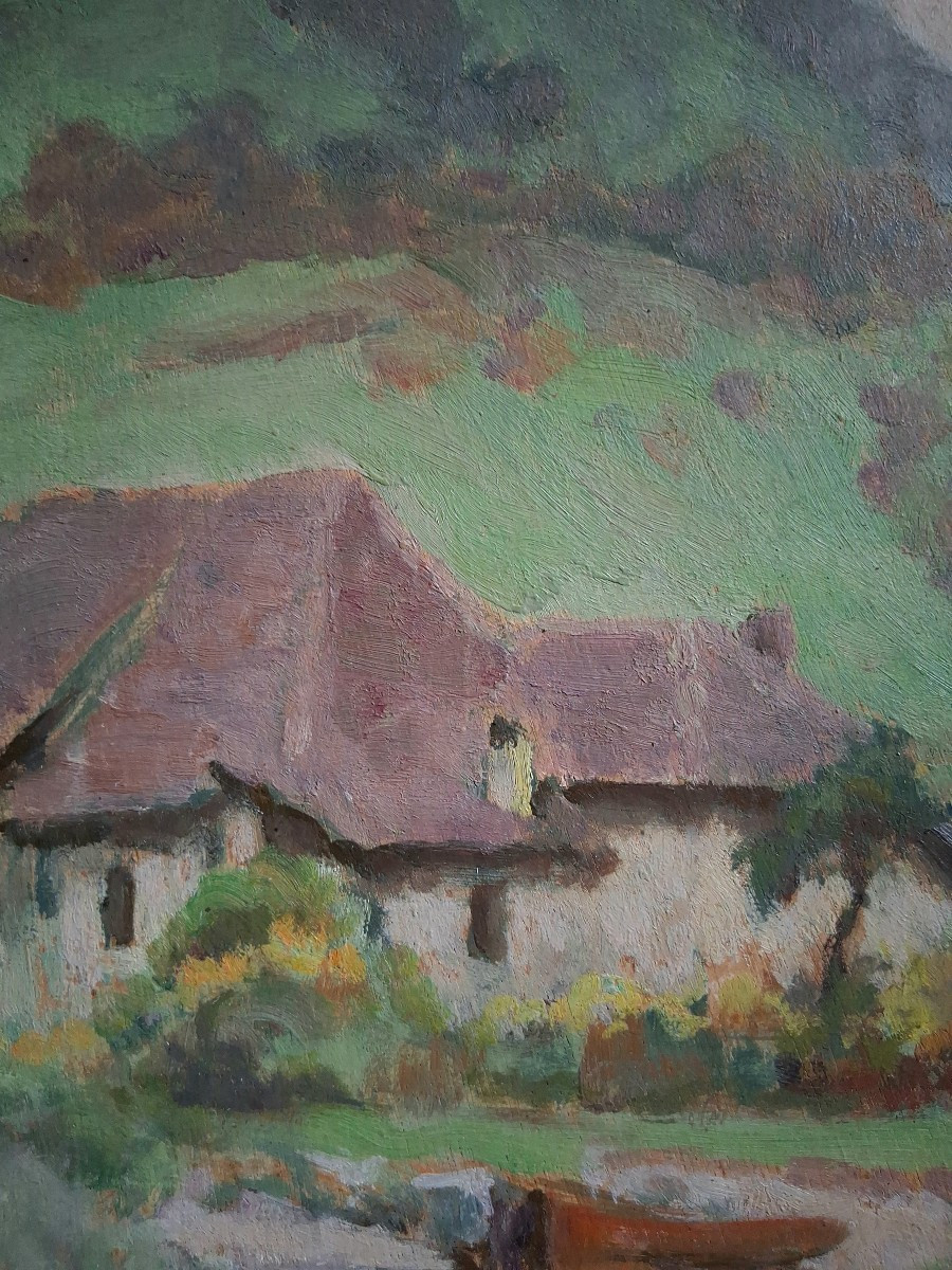 Hippolyte Lety (1878-1959) Portout, Savières Canal, Savoy, Oil On Wood-photo-4