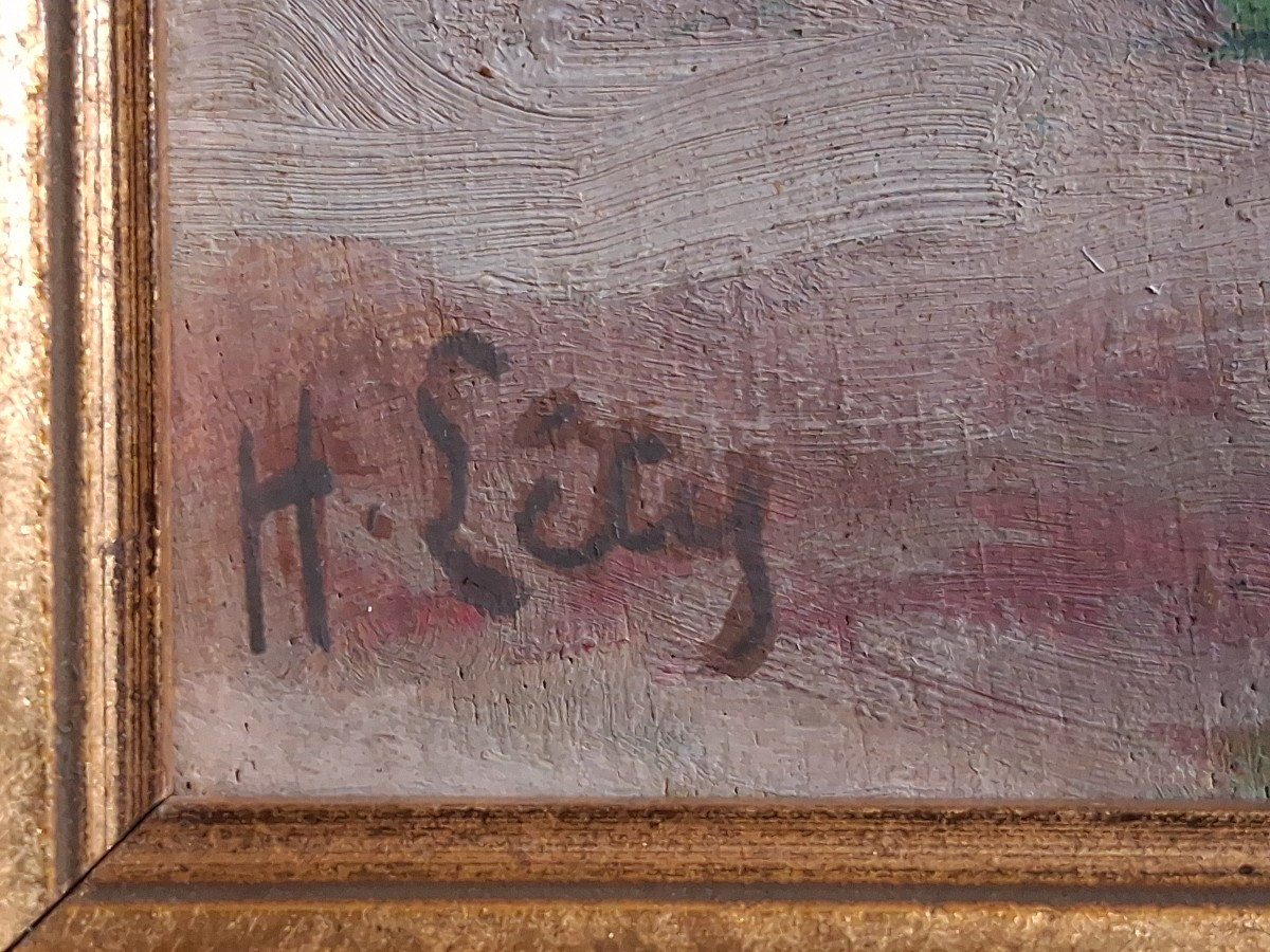 Hippolyte Lety (1878-1959) Portout, Savières Canal, Savoy, Oil On Wood-photo-5