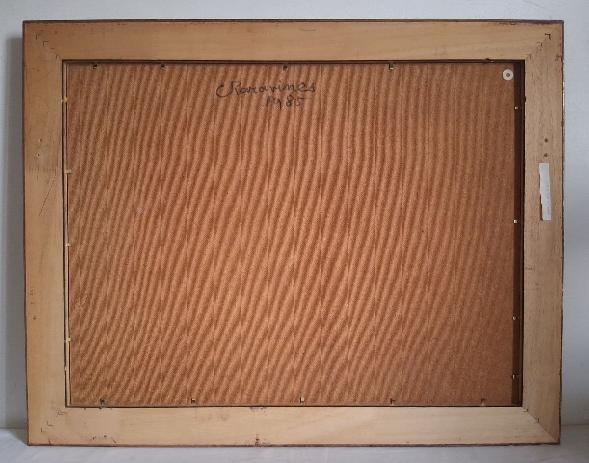 Lucien MOYROUD (1920-2000) Charavines lac de Paladru Isère scène de plage huile sur panneau-photo-7