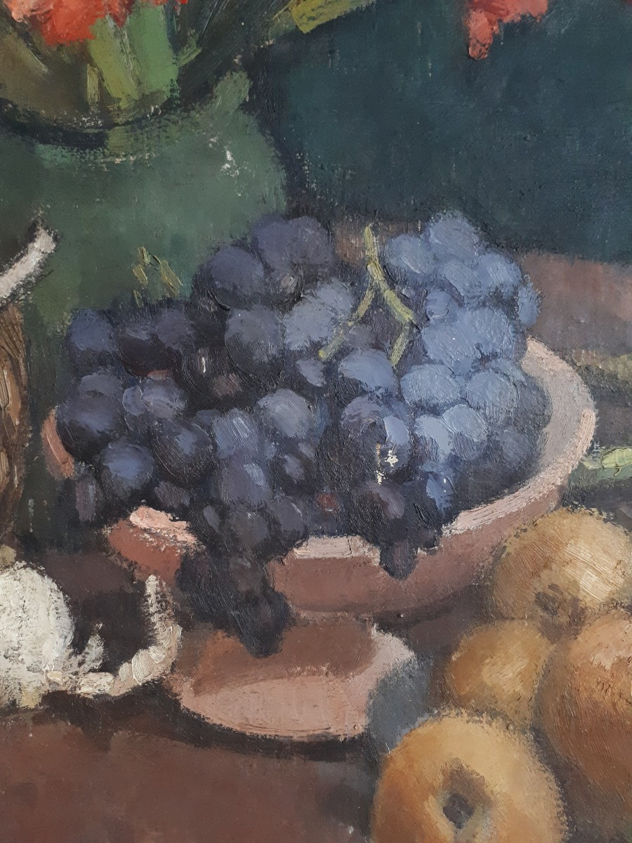 Maurice Journaux Oil On Canvas Still Life With Gladioli First Half Of The 20th Century-photo-4