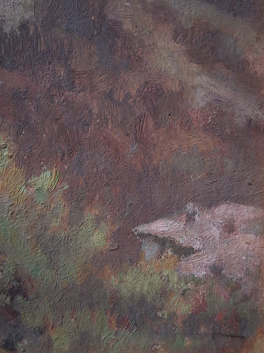 Hippolyte LETY (1878-1959) paysage Vallon Saint Marcel  Grapillat Vienne 1925 huile sur panneau-photo-4