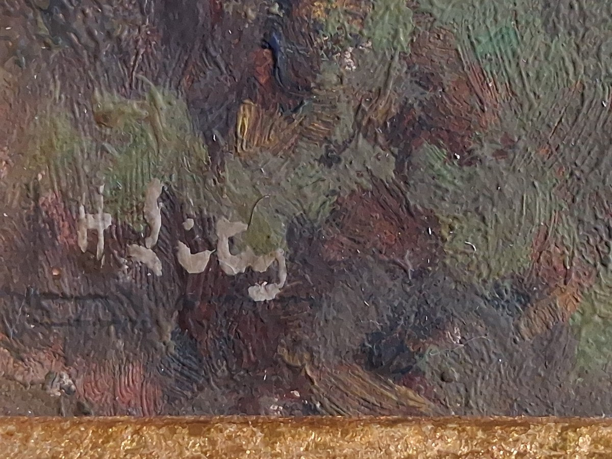 Hippolyte LETY (1878-1959) paysage Vallon Saint Marcel  Grapillat Vienne 1925 huile sur panneau-photo-2