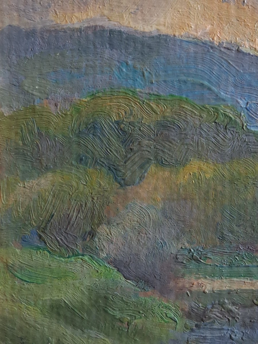 Hippolyte Lety (1878-1959) Twilight At Saint Romain, Barlet Island, Vienne, 1938, Oil On Panel-photo-3