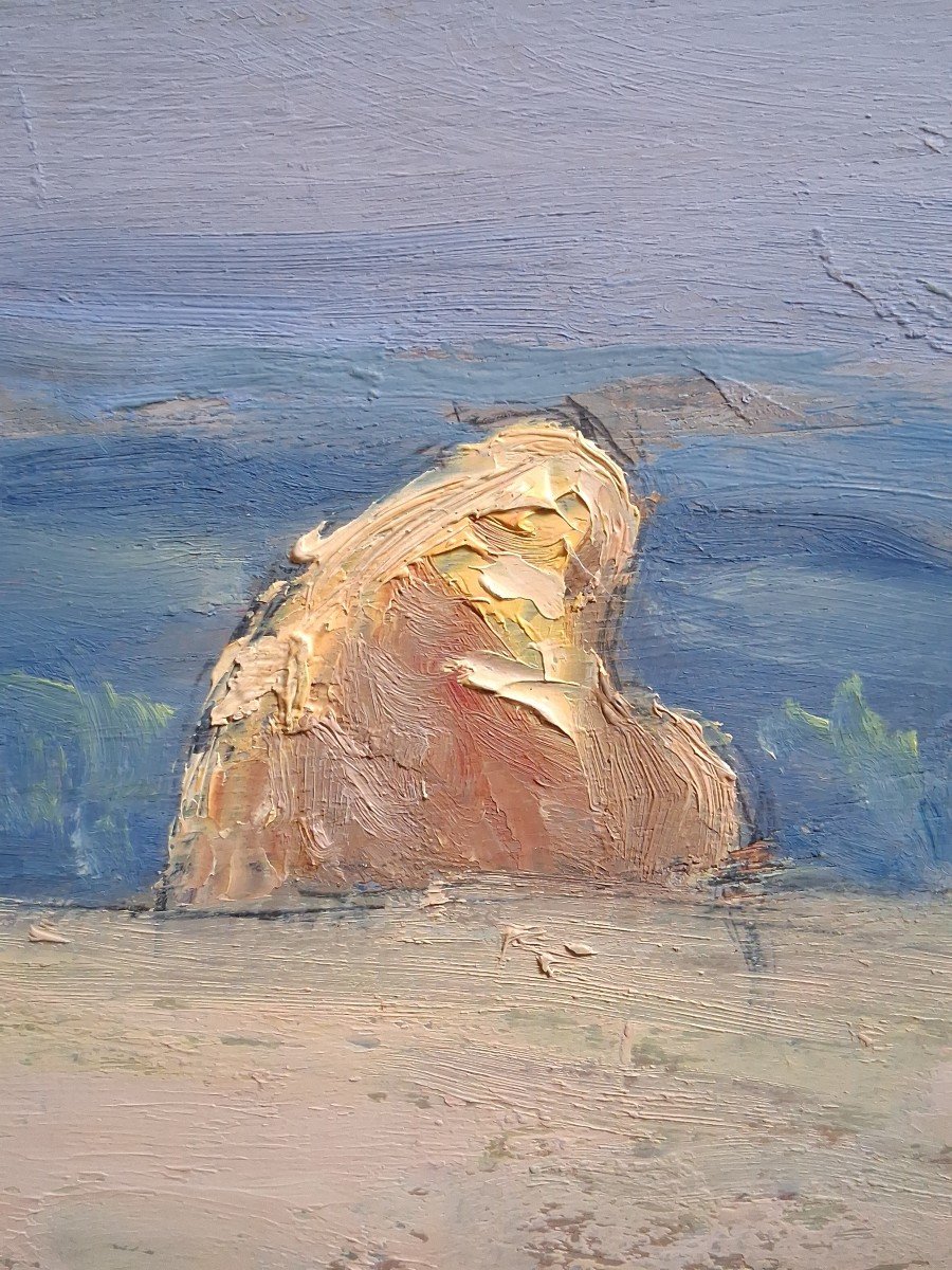 Jean DREVON (1889-1979) huile sur bois paysage meules de foin 1947-photo-6