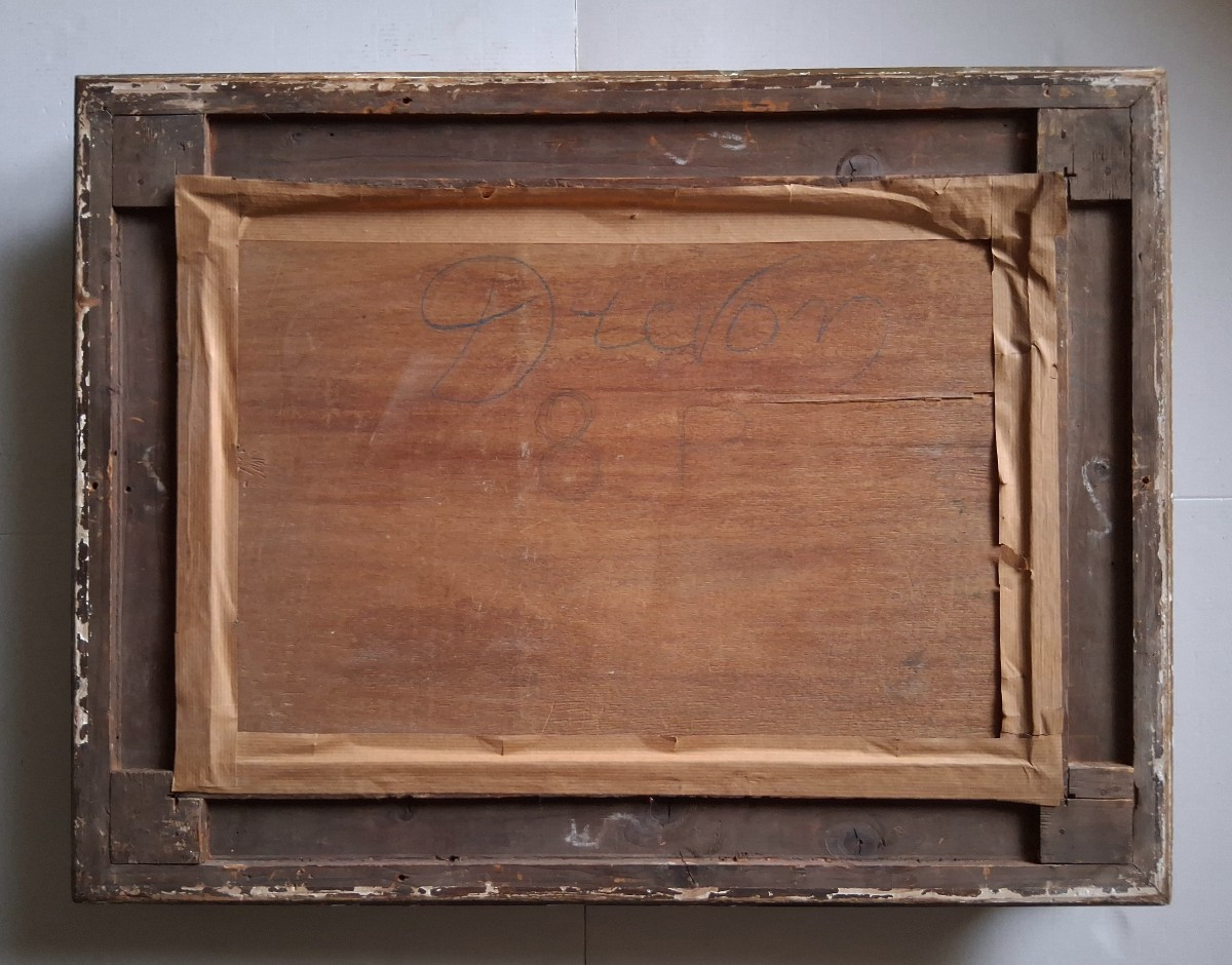 Jean DREVON (1889-1979) huile sur bois paysage meules de foin 1947-photo-8