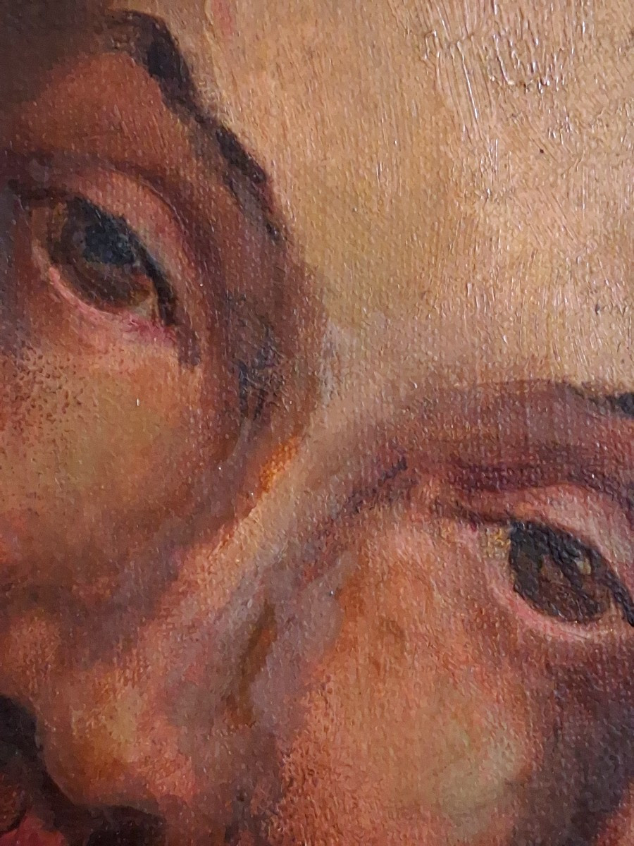 Oil On Canvas Portrait Of A Man, 19th Century, Eric Dulac De La Pierre-photo-3