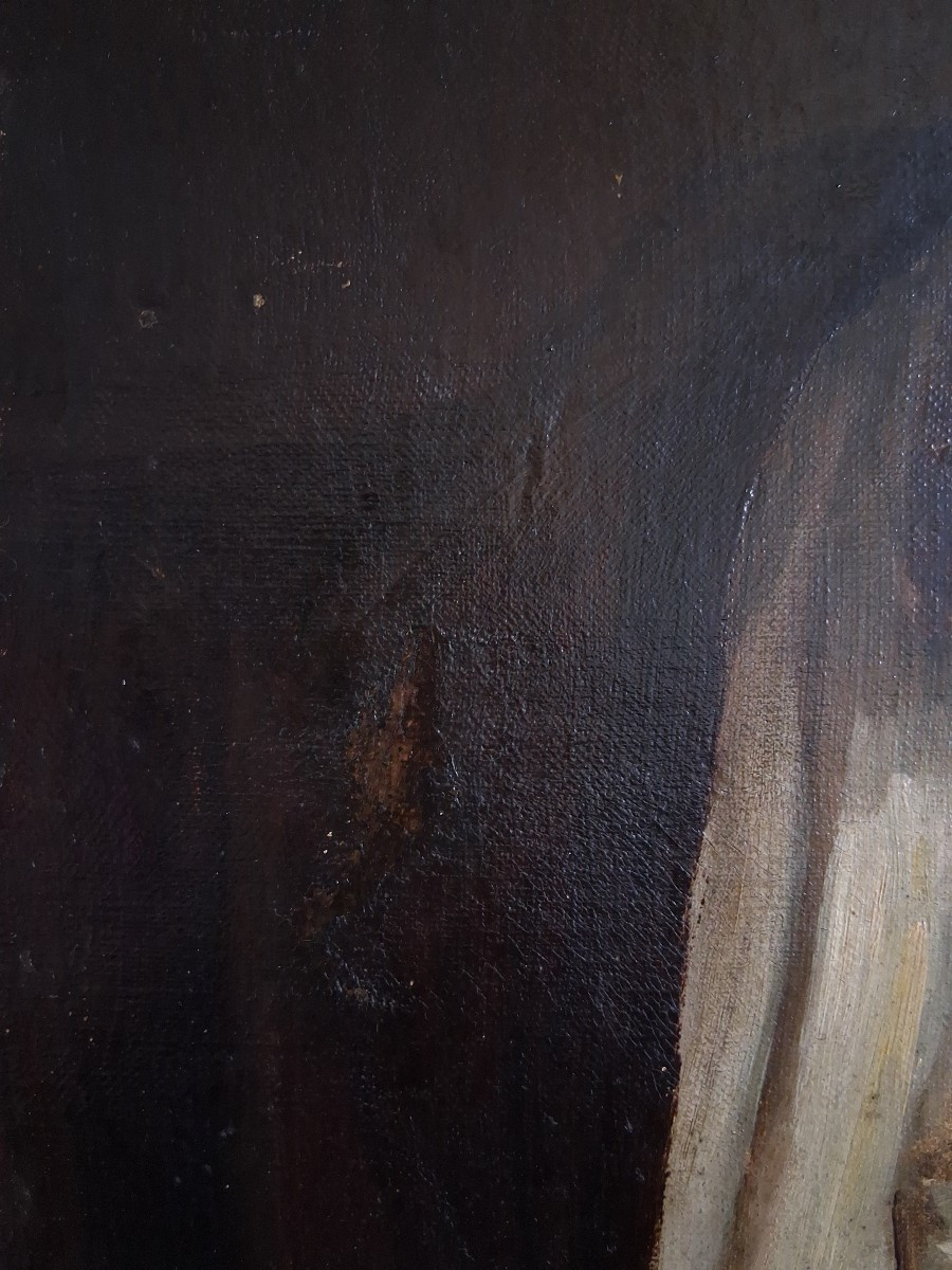 Oil On Canvas Portrait Of A Man, 19th Century, Eric Dulac De La Pierre-photo-6