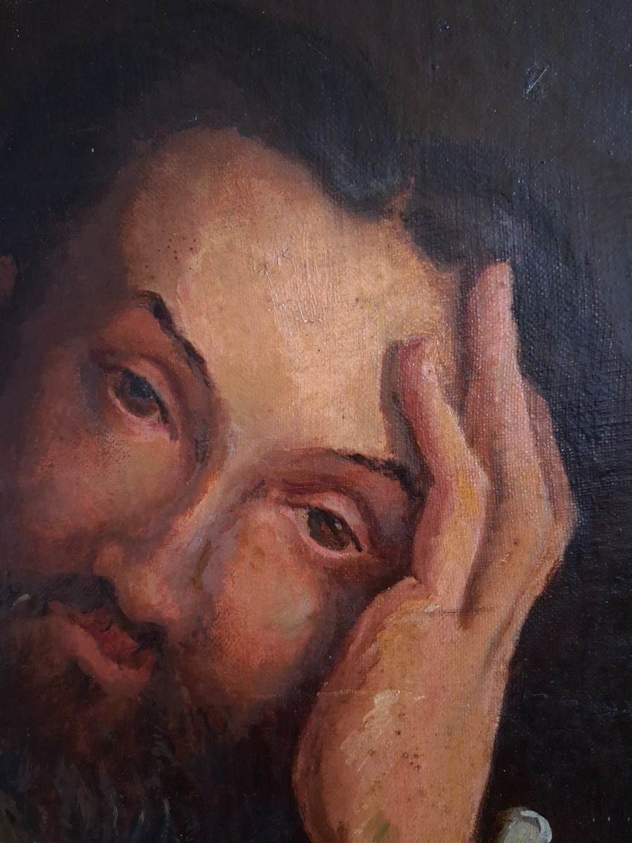 Oil On Canvas Portrait Of A Man, 19th Century, Eric Dulac De La Pierre-photo-1