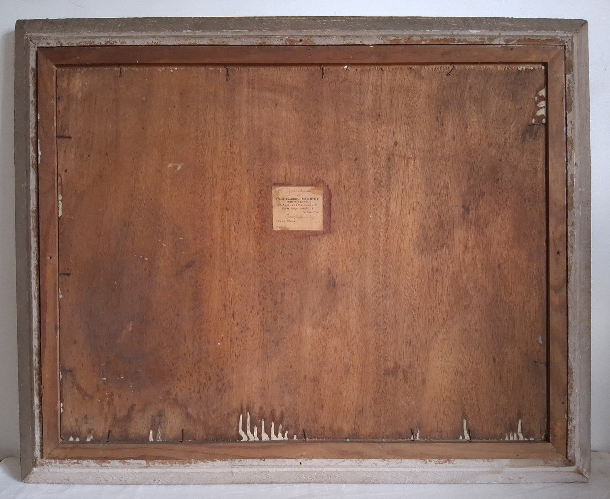 Oil On Wood Seascape Harbor At Dusk Noël Jourdan And Paul-gabriel Mouret-photo-7