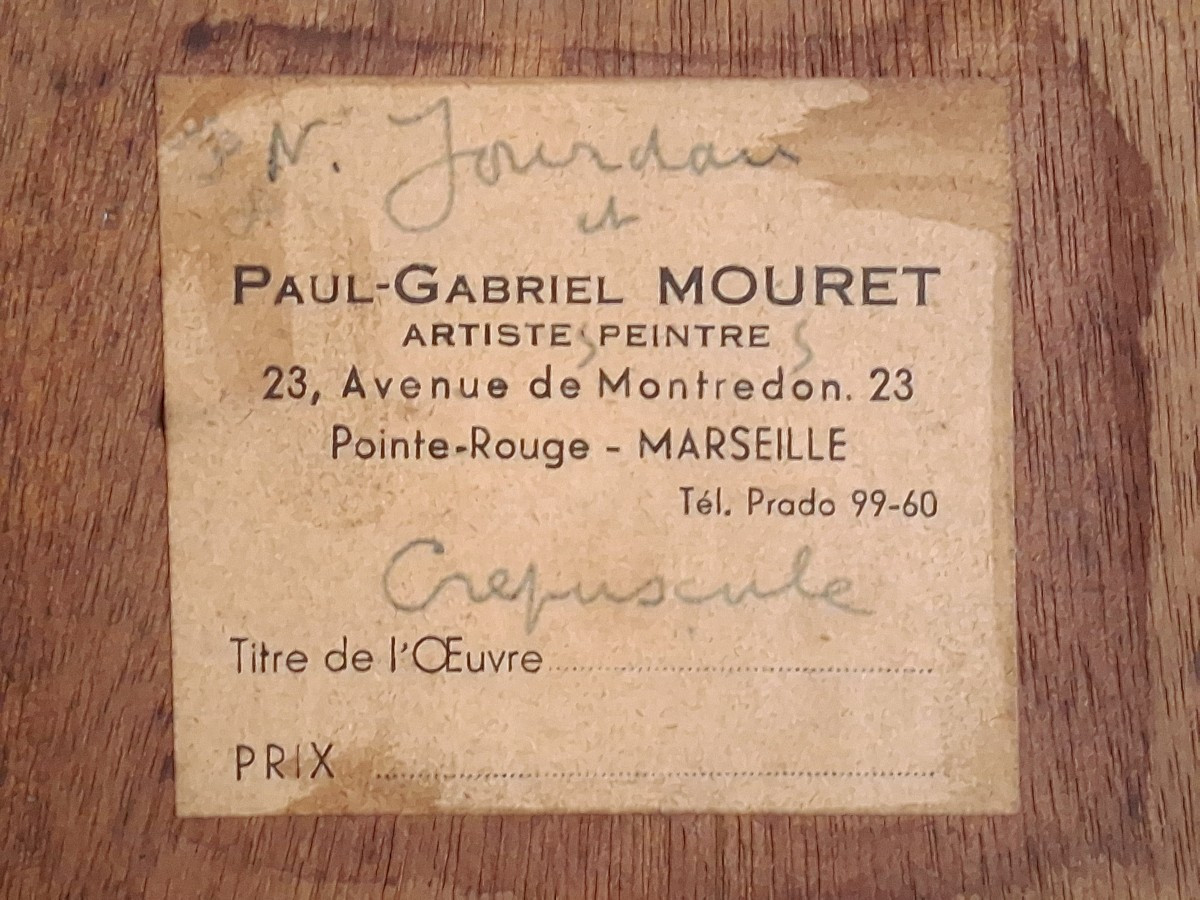 Oil On Wood Seascape Harbor At Dusk Noël Jourdan And Paul-gabriel Mouret-photo-8