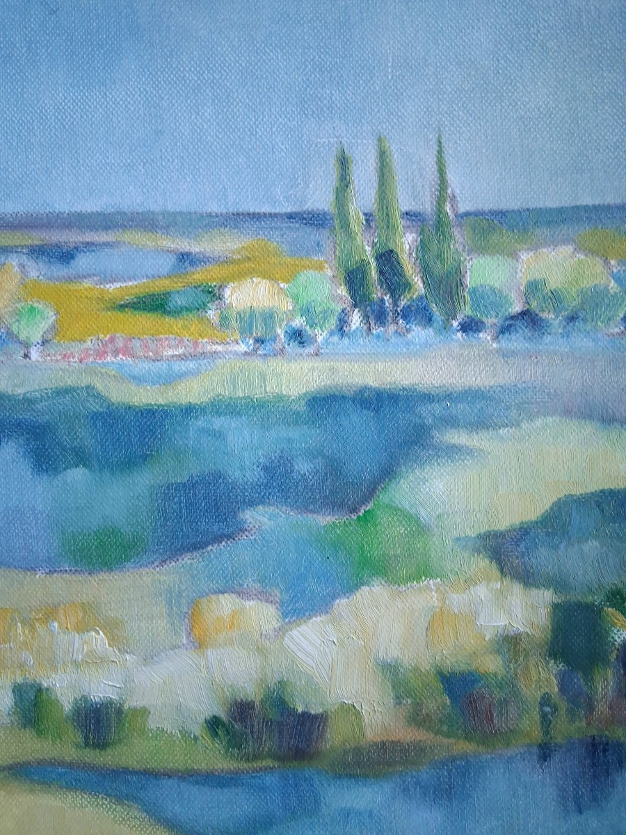 André Laforest (1924-2016) Camargue Landscape Near Aigues-mortes, Oil On Panel-photo-6