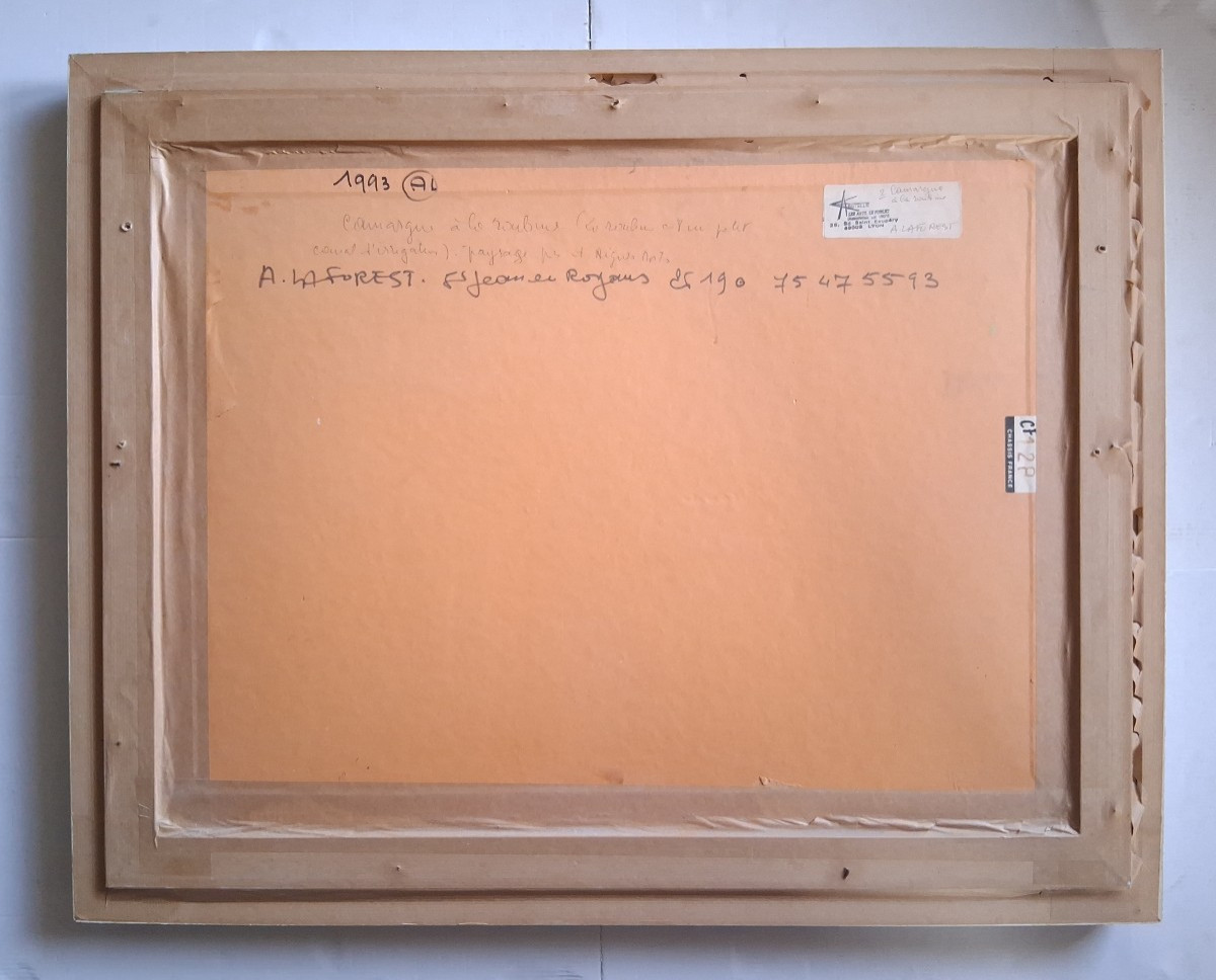 André Laforest (1924-2016) Camargue Landscape Near Aigues-mortes, Oil On Panel-photo-8